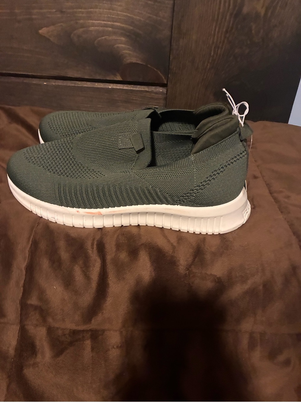 Men's Slip-On Knit Loafers in  Green, size 8, comfortable